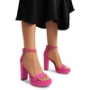 image:imageDREAM PAIRS Womens Platform Chunky High Heeled Sandals Open Toe Block Heels Ankle Strap Dress Shoes for Wedding Party EveningHot Pink