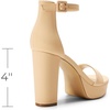 image:imageDREAM PAIRS Womens Platform Chunky High Heeled Sandals Open Toe Block Heels Ankle Strap Dress Shoes for Wedding Party EveningNude