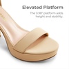 image:imageDREAM PAIRS Womens Platform Chunky High Heeled Sandals Open Toe Block Heels Ankle Strap Dress Shoes for Wedding Party EveningNude