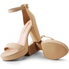 image:imageDREAM PAIRS Womens Platform Chunky High Heeled Sandals Open Toe Block Heels Ankle Strap Dress Shoes for Wedding Party EveningNude