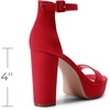 image:imageDREAM PAIRS Womens Platform Chunky High Heeled Sandals Open Toe Block Heels Ankle Strap Dress Shoes for Wedding Party EveningRed