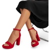 image:imageDREAM PAIRS Womens Platform Chunky High Heeled Sandals Open Toe Block Heels Ankle Strap Dress Shoes for Wedding Party EveningRed