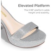 image:imageDREAM PAIRS Womens Platform Chunky High Heeled Sandals Open Toe Block Heels Ankle Strap Dress Shoes for Wedding Party EveningSilverglitter