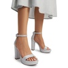 image:imageDREAM PAIRS Womens Platform Chunky High Heeled Sandals Open Toe Block Heels Ankle Strap Dress Shoes for Wedding Party EveningSilverglitter