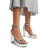 image:imageDREAM PAIRS Womens Platform Chunky High Heeled Sandals Open Toe Block Heels Ankle Strap Dress Shoes for Wedding Party EveningSilverpat