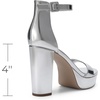 image:imageDREAM PAIRS Womens Platform Chunky High Heeled Sandals Open Toe Block Heels Ankle Strap Dress Shoes for Wedding Party EveningSilverpat