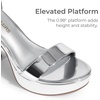 image:imageDREAM PAIRS Womens Platform Chunky High Heeled Sandals Open Toe Block Heels Ankle Strap Dress Shoes for Wedding Party EveningSilverpat