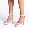 image:imageDREAM PAIRS Womens Platform Chunky High Heeled Sandals Open Toe Block Heels Ankle Strap Dress Shoes for Wedding Party EveningWhite