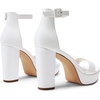 image:imageDREAM PAIRS Womens Platform Chunky High Heeled Sandals Open Toe Block Heels Ankle Strap Dress Shoes for Wedding Party EveningWhite