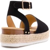image:imageDREAM PAIRS Womens Platform Espadrilles Casual Ankle Strap Wedge Sandals Comfortable Dressy Summer ShoesBlack