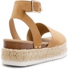 image:imageDREAM PAIRS Womens Platform Espadrilles Casual Ankle Strap Wedge Sandals Comfortable Dressy Summer ShoesCamalsuede
