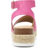 image:imageDREAM PAIRS Womens Platform Espadrilles Casual Ankle Strap Wedge Sandals Comfortable Dressy Summer ShoesHot Pink