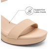image:imageDREAM PAIRS Womens Platform Heels Block Chunky Open Toe Ankle Strap Heel Fashion Wedding Party Dress Sandals ShoesNudenubuck