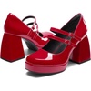 image:imageDREAM PAIRS Womens Platform Mary Jane High Chunky Closed Toe Heels Block Square Toe Double Strap Dress Pumps Fashion Party Y2K ShoesRedpat