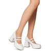image:imageDREAM PAIRS Womens Platform Mary Jane High Chunky Closed Toe Heels Block Square Toe Double Strap Dress Pumps Fashion Party Y2K ShoesWhitepat