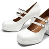 image:imageDREAM PAIRS Womens Platform Mary Jane High Chunky Closed Toe Heels Block Square Toe Double Strap Dress Pumps Fashion Party Y2K ShoesWhitepat