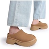 image:imageDREAM PAIRS Womens Platform Mules Faux Suede Slip on Memory Foam NonSlip Lightweight Closed Toe Clogs Slippers ShoesChestnut