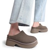 image:imageDREAM PAIRS Womens Platform Mules Faux Suede Slip on Memory Foam NonSlip Lightweight Closed Toe Clogs Slippers ShoesTaupe