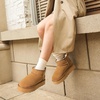 image:imageDREAM PAIRS Womens Platform Winter Snow Boots Genuine Suede Water Resistant Mini Ankle Boots Stable Lightweight Booties AntiSlip with Memory Foam Outdoor FuzzyChestnut