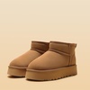 image:imageDREAM PAIRS Womens Platform Winter Snow Boots Genuine Suede Water Resistant Mini Ankle Boots Stable Lightweight Booties AntiSlip with Memory Foam Outdoor FuzzyChestnut