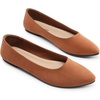 image:imageDREAM PAIRS Womens Pointed Toe Flats Comfortable Flexible Cushioned Slip On Business Work Office Casual Suede Ballet Flats Dress ShoesBrown