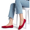 image:imageDREAM PAIRS Womens Pointed Toe Flats Comfortable Flexible Cushioned Slip On Business Work Office Casual Suede Ballet Flats Dress ShoesRed
