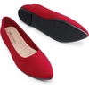 image:imageDREAM PAIRS Womens Pointed Toe Flats Comfortable Flexible Cushioned Slip On Business Work Office Casual Suede Ballet Flats Dress ShoesRed