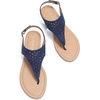 image:imageDREAM PAIRS Womens Rhinestone Casual Wear Cute Gladiator Flat Sandals Beach Dressy TStrap Thong SandalsNavy