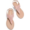 image:imageDREAM PAIRS Womens Rhinestone Casual Wear Cute Gladiator Flat Sandals Beach Dressy TStrap Thong SandalsPink