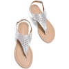 image:imageDREAM PAIRS Womens Rhinestone Casual Wear Cute Gladiator Flat Sandals Beach Dressy TStrap Thong SandalsSilver