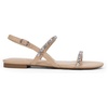 image:imageDREAM PAIRS Womens Rhinestone Sandals Open Toe Casual Dressy Sparkly Comfortable Flat Summer ShoesNude