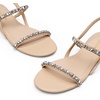 image:imageDREAM PAIRS Womens Rhinestone Sandals Open Toe Casual Dressy Sparkly Comfortable Flat Summer ShoesNude