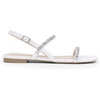 image:imageDREAM PAIRS Womens Rhinestone Sandals Open Toe Casual Dressy Sparkly Comfortable Flat Summer ShoesWhite