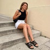 image:imageDREAM PAIRS Womens Slide Sandals Comfortable Arch Support Casual Walking Sandals Adjustable Straps Slip On Low Wedge Flat SandalsBlack