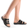 image:imageDREAM PAIRS Womens Slide Sandals Comfortable Arch Support Casual Walking Sandals Adjustable Straps Slip On Low Wedge Flat SandalsBlack
