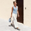 image:imageDREAM PAIRS Womens Slide Sandals Comfortable Arch Support Casual Walking Sandals Adjustable Straps Slip On Low Wedge Flat SandalsBlue