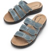 image:imageDREAM PAIRS Womens Slide Sandals Comfortable Arch Support Casual Walking Sandals Adjustable Straps Slip On Low Wedge Flat SandalsBlue