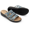image:imageDREAM PAIRS Womens Slide Sandals Comfortable Arch Support Casual Walking Sandals Adjustable Straps Slip On Low Wedge Flat SandalsBlue