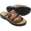 image:imageDREAM PAIRS Womens Slide Sandals Comfortable Arch Support Casual Walking Sandals Adjustable Straps Slip On Low Wedge Flat SandalsBrown