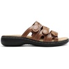 image:imageDREAM PAIRS Womens Slide Sandals Comfortable Arch Support Casual Walking Sandals Adjustable Straps Slip On Low Wedge Flat SandalsBrown