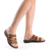 image:imageDREAM PAIRS Womens Slide Sandals Comfortable Arch Support Casual Walking Sandals Adjustable Straps Slip On Low Wedge Flat SandalsBrown