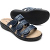 image:imageDREAM PAIRS Womens Slide Sandals Comfortable Arch Support Casual Walking Sandals Adjustable Straps Slip On Low Wedge Flat SandalsNavy