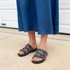 image:imageDREAM PAIRS Womens Slide Sandals Comfortable Arch Support Casual Walking Sandals Adjustable Straps Slip On Low Wedge Flat SandalsNavy