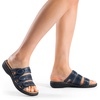 image:imageDREAM PAIRS Womens Slide Sandals Comfortable Arch Support Casual Walking Sandals Adjustable Straps Slip On Low Wedge Flat SandalsNavy