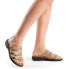 image:imageDREAM PAIRS Womens Slide Sandals Comfortable Arch Support Casual Walking Sandals Adjustable Straps Slip On Low Wedge Flat SandalsNude