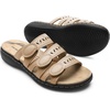image:imageDREAM PAIRS Womens Slide Sandals Comfortable Arch Support Casual Walking Sandals Adjustable Straps Slip On Low Wedge Flat SandalsNude