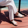 image:imageDREAM PAIRS Womens Slide Sandals Comfortable Arch Support Casual Walking Sandals Adjustable Straps Slip On Low Wedge Flat SandalsWhite