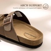 image:imageDREAM PAIRS Womens Slide Sandals Cork Footbed Open Toe Adjustable Flat Sandals Comfort Slip On Slippers for Summer