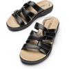 image:imageDREAM PAIRS Womens Slides Arch Support Slip on Flat Sandals Wide Plantar Fasciitis Soft Cushion Slippers With Adjustable StrapsBlack