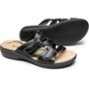 image:imageDREAM PAIRS Womens Slides Arch Support Slip on Flat Sandals Wide Plantar Fasciitis Soft Cushion Slippers With Adjustable StrapsBlack